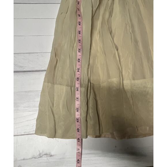 Vintage 1950/60's Slip Dress Crepe & Satin Cream & Pink Empire Waist Lin… - Picture 12 of 12